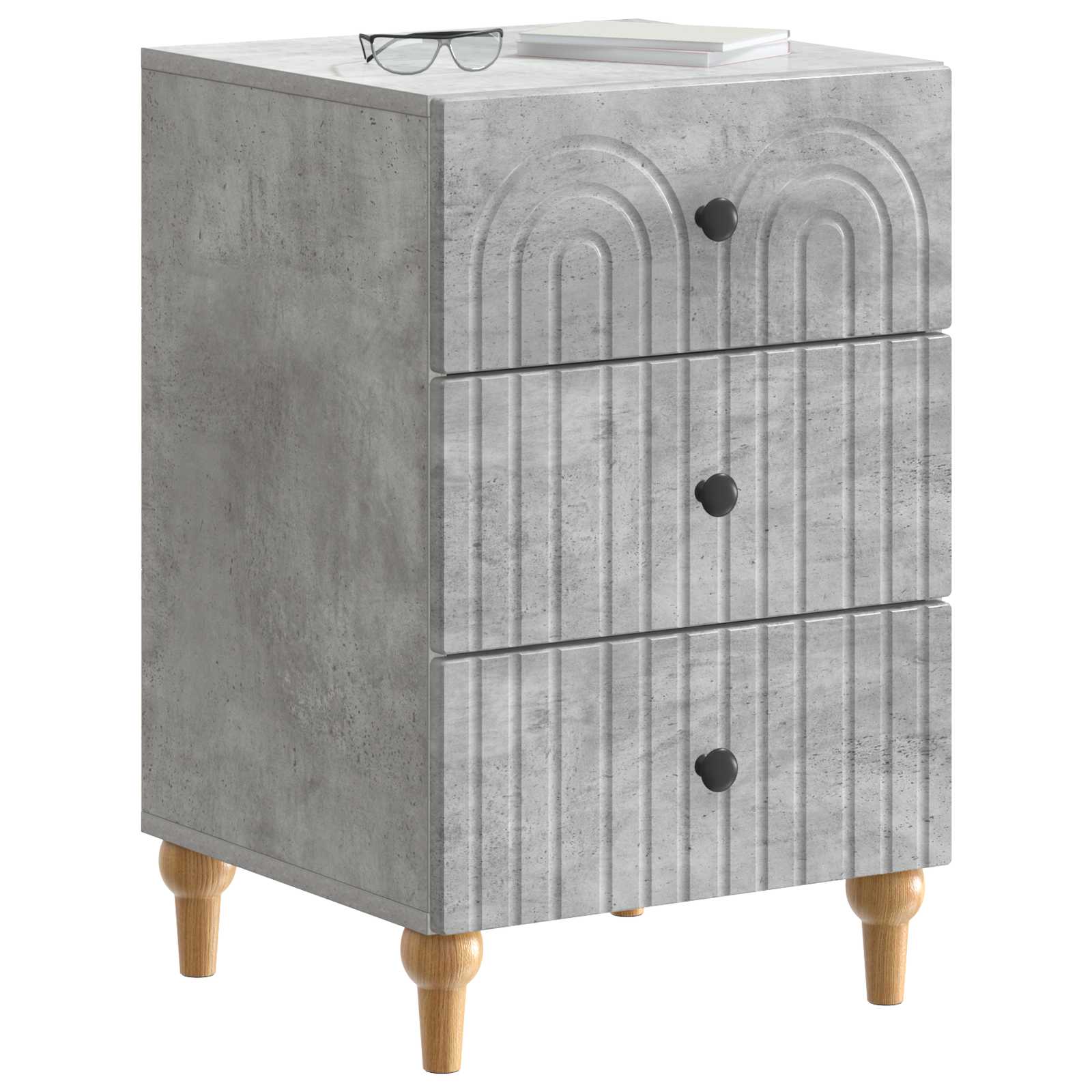 Nachttisch Betongrau 43x 41 x 66,5 cm Holzwerkstoff