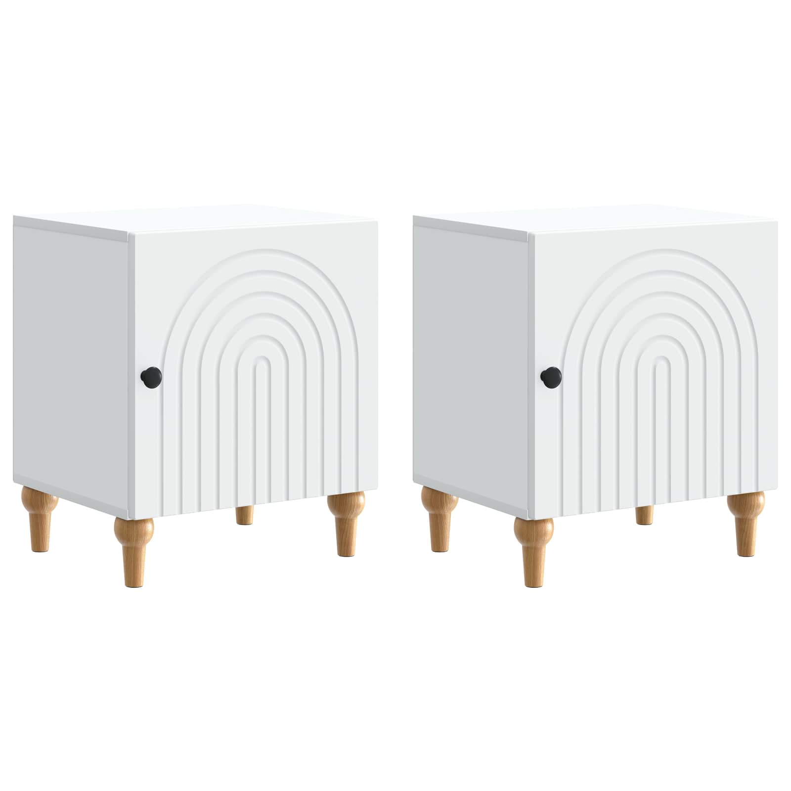 Nachttisch 2 pcs Weiß 43 x 34,5 x 50 cm Holzwerkstoff