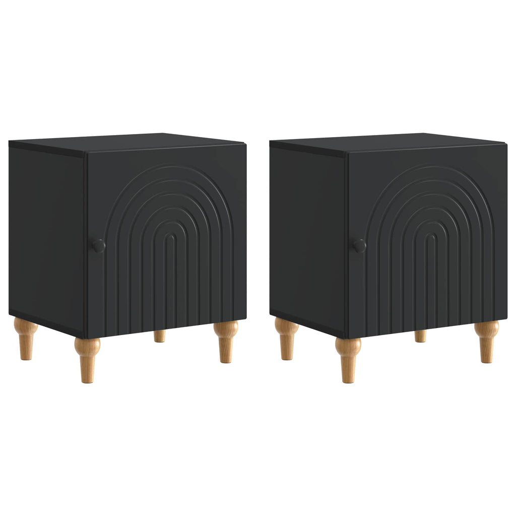 Nachttisch 2 pcs Schwarz 43 x 34,5 x 50 cm Holzwerkstoff