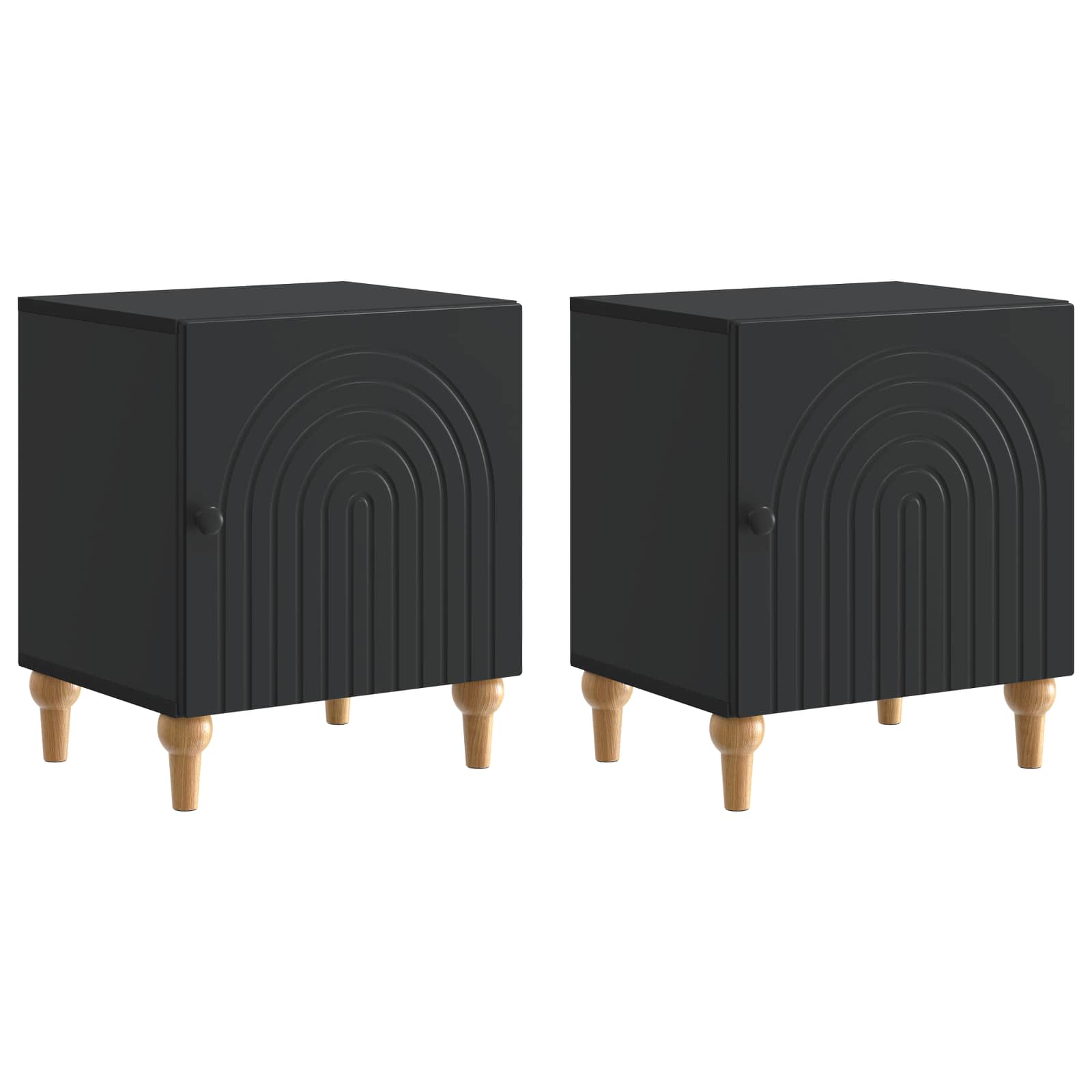 Nachttisch 2 pcs Schwarz 43 x 34,5 x 50 cm Holzwerkstoff