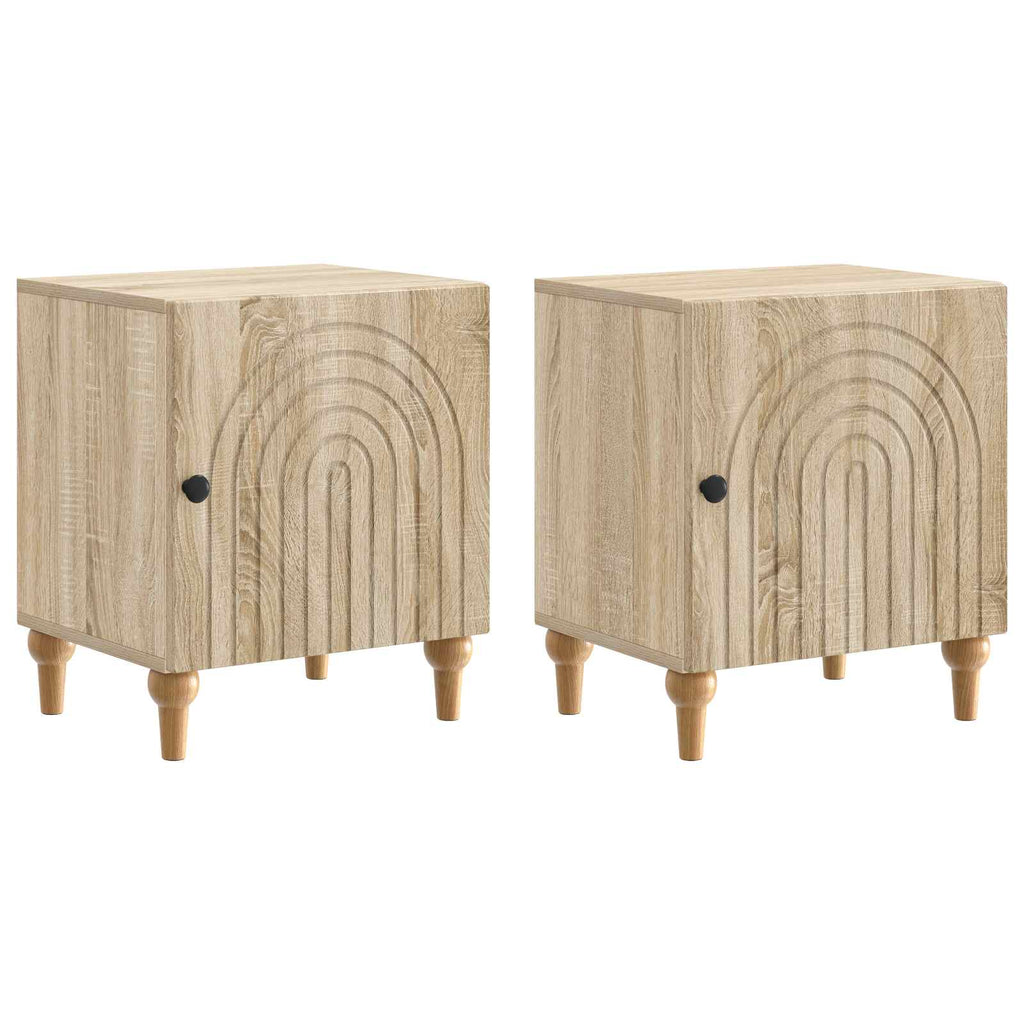 Nachttisch 2 pcs Sonoma-Eiche 43 x 34,5 x 50 cm Holzwerkstoff