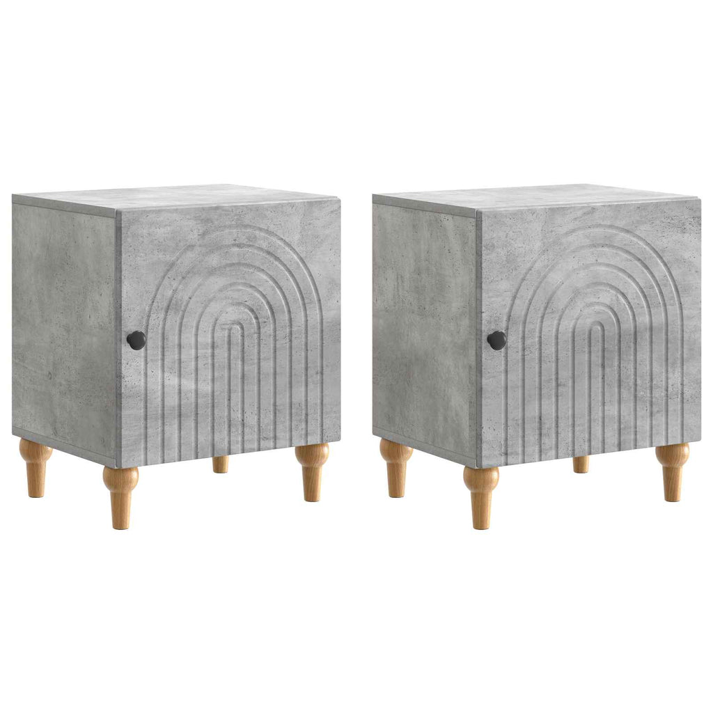 Nachttisch 2 pcs Betongrau 43 x 34,5 x 50 cm Holzwerkstoff