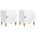 Nachttisch 2 pcs Hochglanz Weiß 43 x 34,5 x 50 cm Holzwerkstoff