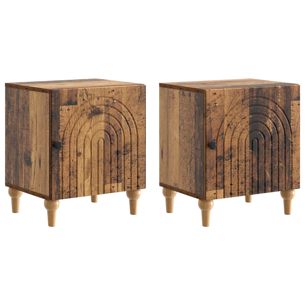 Nachttisch 2 pcs Altholz 43 x 34,5 x 50 cm Holzwerkstoff