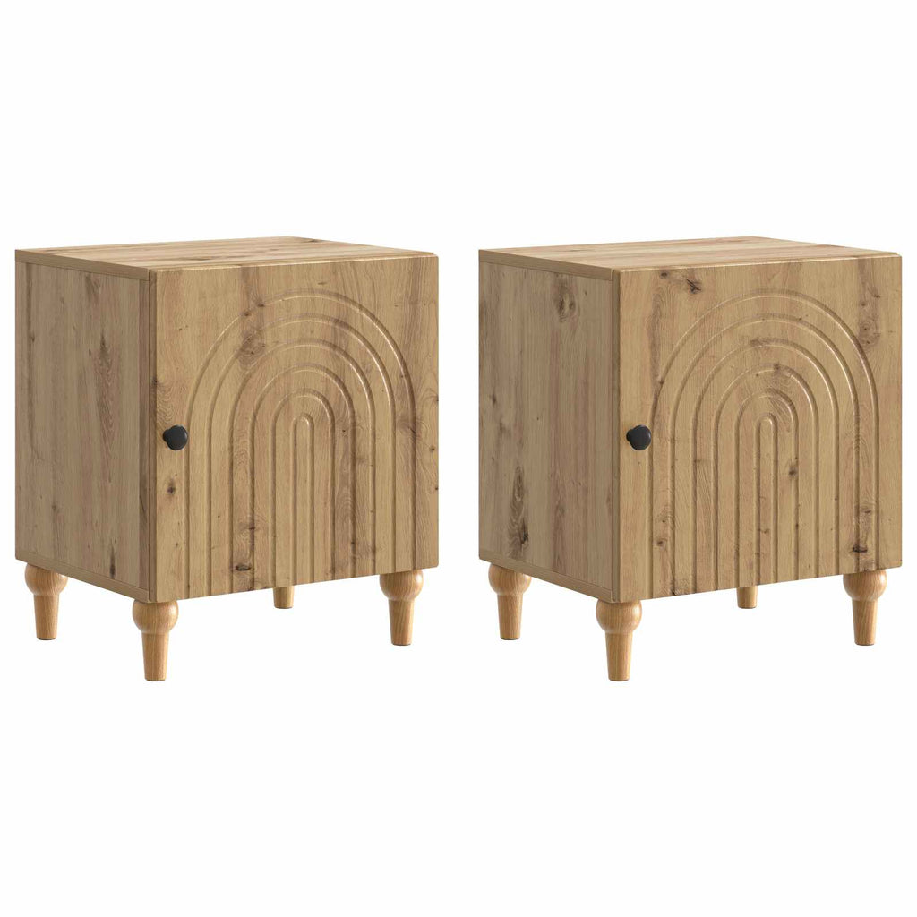 Nachttisch 2 pcs Artisan-Eiche 43 x 34,5 x 50 cm Holzwerkstoff