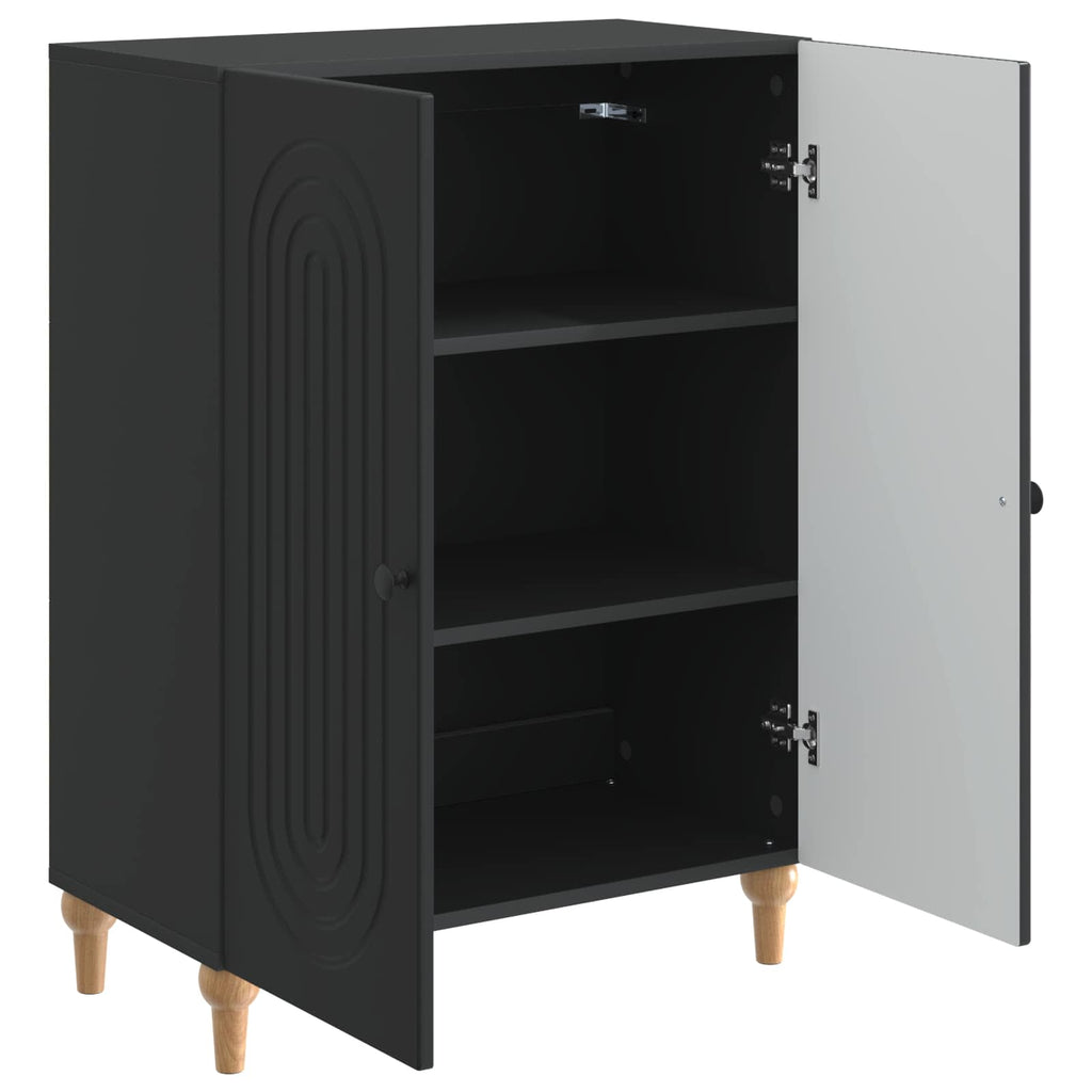 Sideboard Schwarz 66 x 34,5 x 90 cm Holzwerkstoff