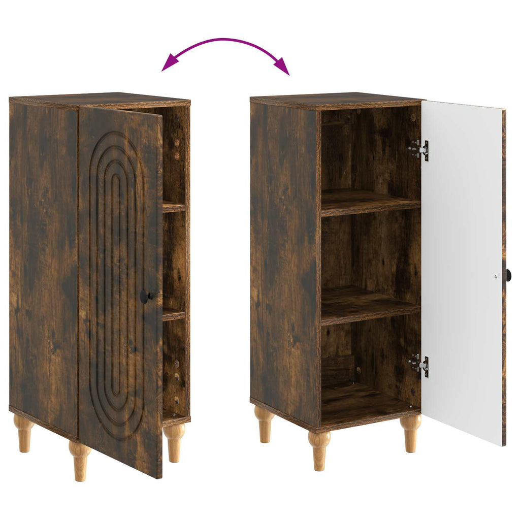 Sideboard Geräucherte Eiche 33 x 34,5 x 90 cm Holzwerkstoff