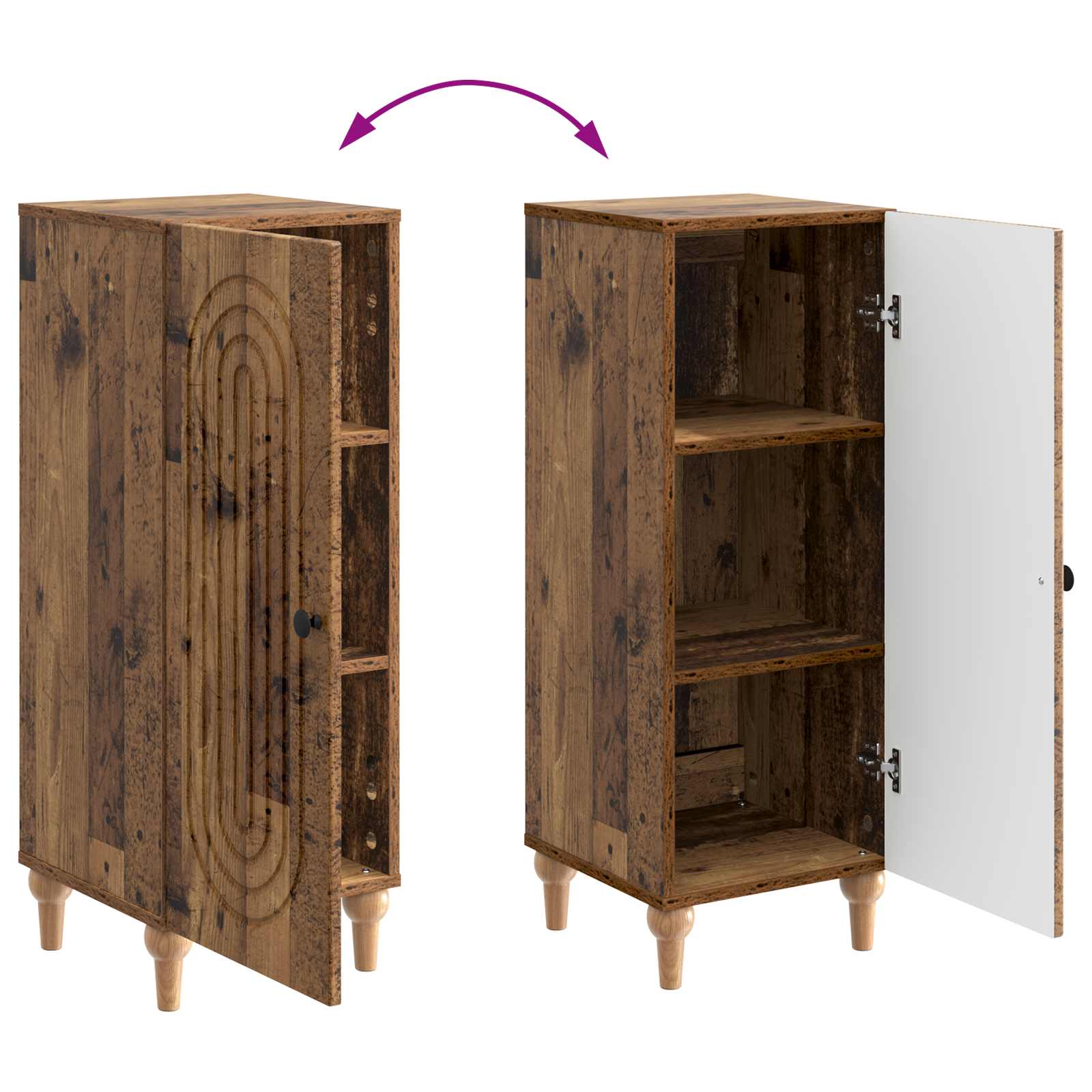 Sideboard Altholz 33 x 34,5 x 90 cm Holzwerkstoff