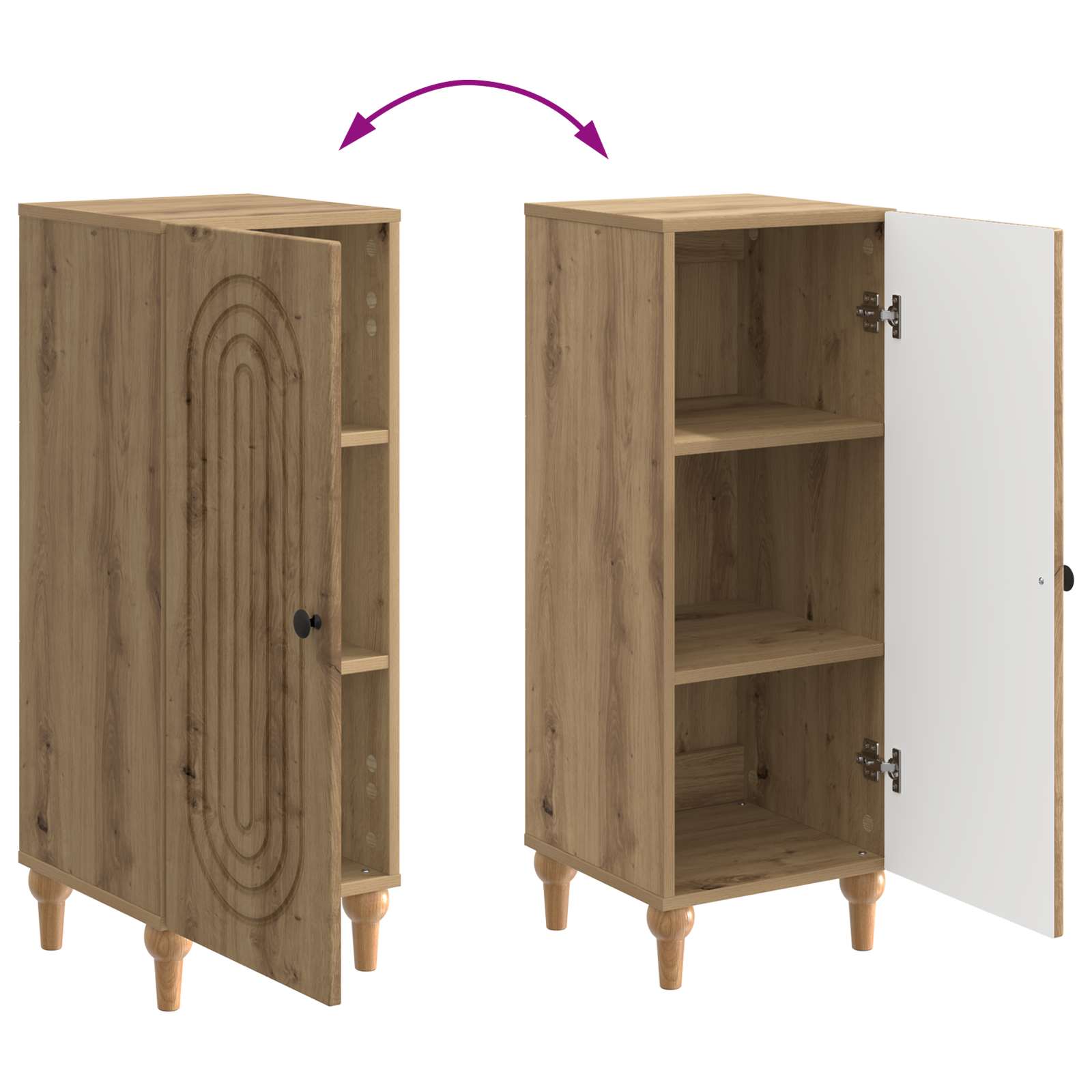 Sideboard Artisan-Eiche 33 x 34,5 x 90 cm Holzwerkstoff