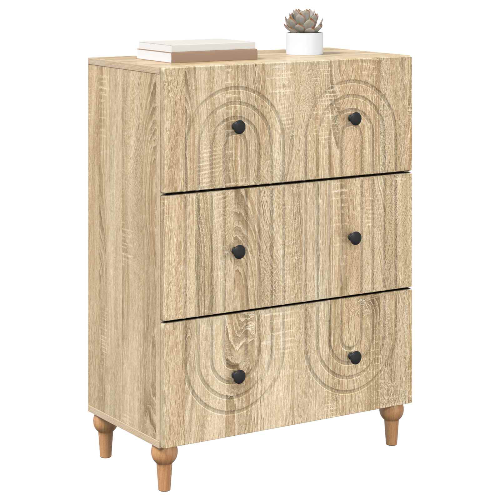 Schubladenschrank Sonoma-Eiche 66 x 34,5 x 90 cm Holzwerkstoff