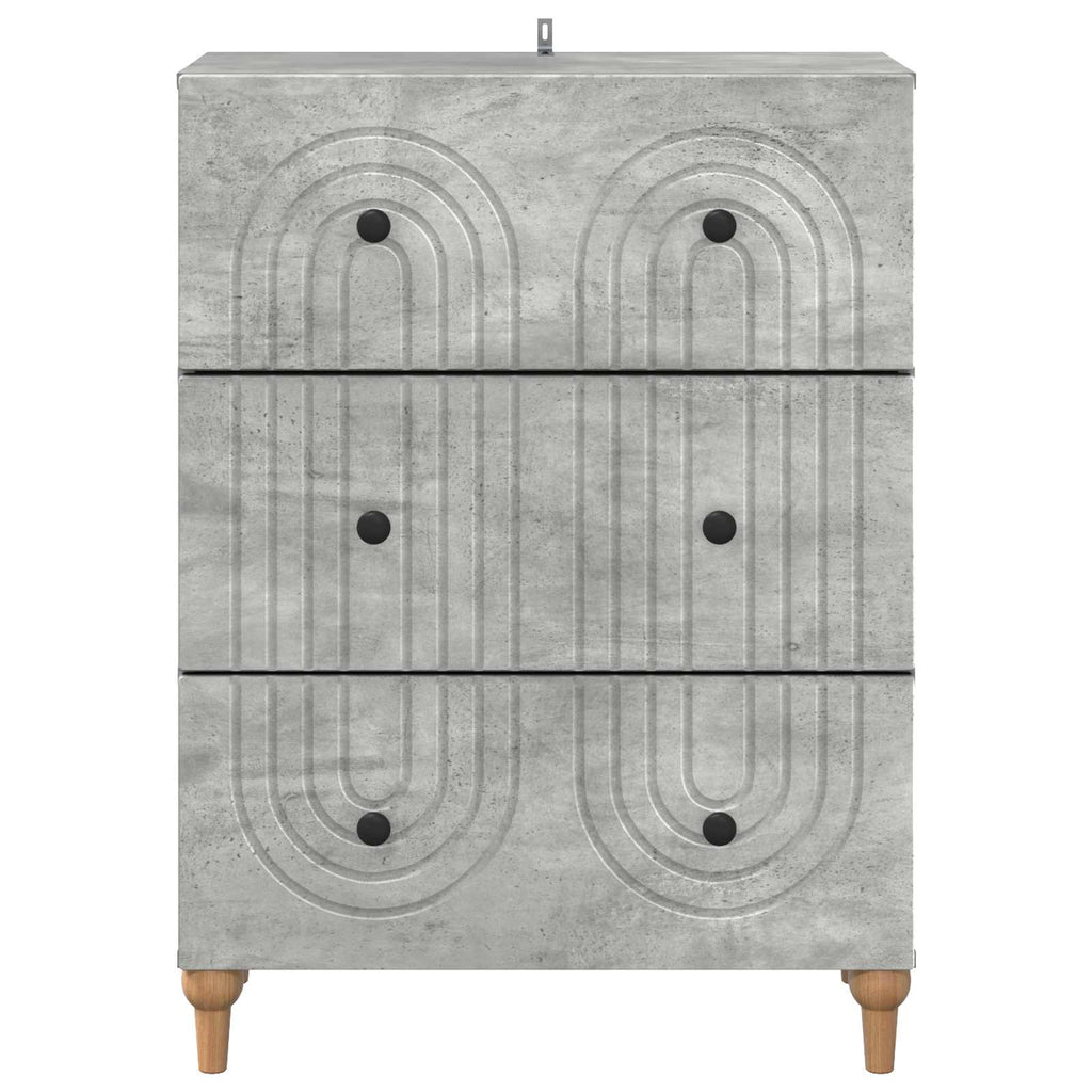 Schubladenschrank Betongrau 66 x 34,5 x 90 cm Holzwerkstoff