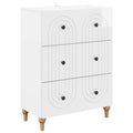 Schubladenschrank Hochglanz Weiß 66 x 34,5 x 90 cm