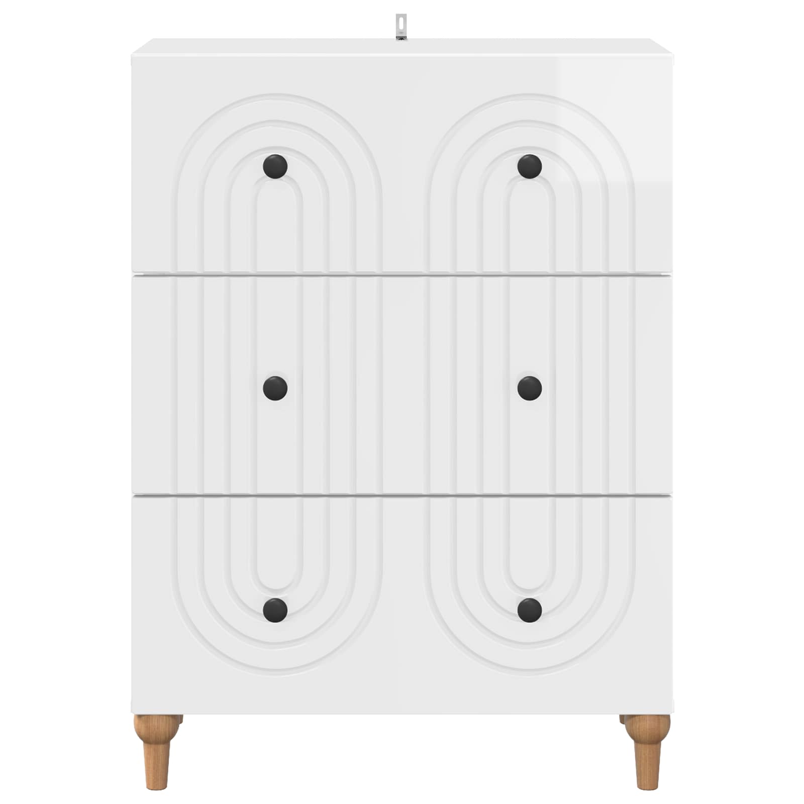 Schubladenschrank Hochglanz Weiß 66 x 34,5 x 90 cm
