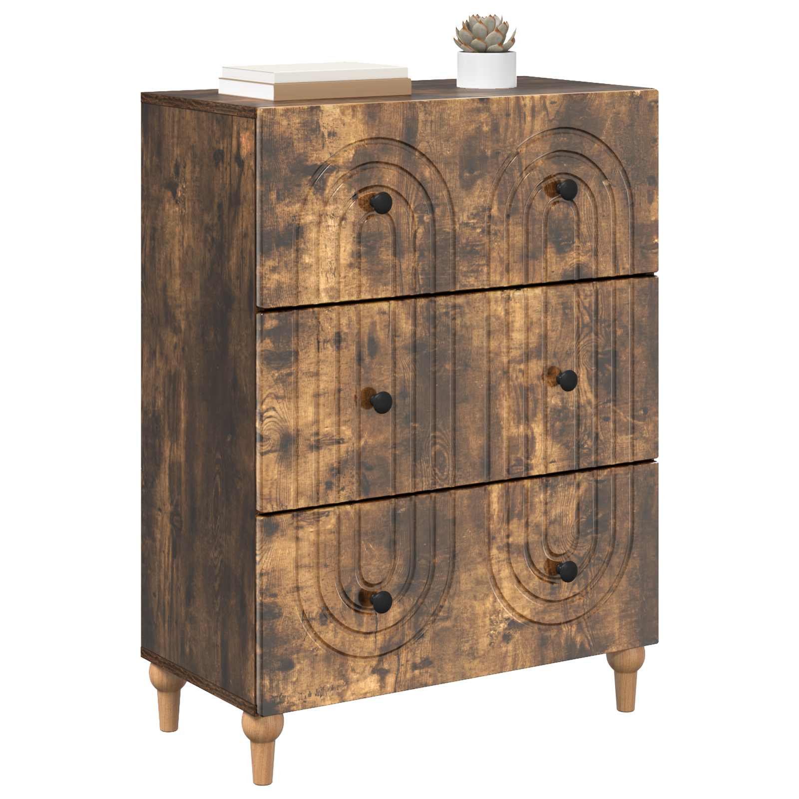 Schubladenschrank Geräucherte Eiche 66 x 34,5 x 90 cm