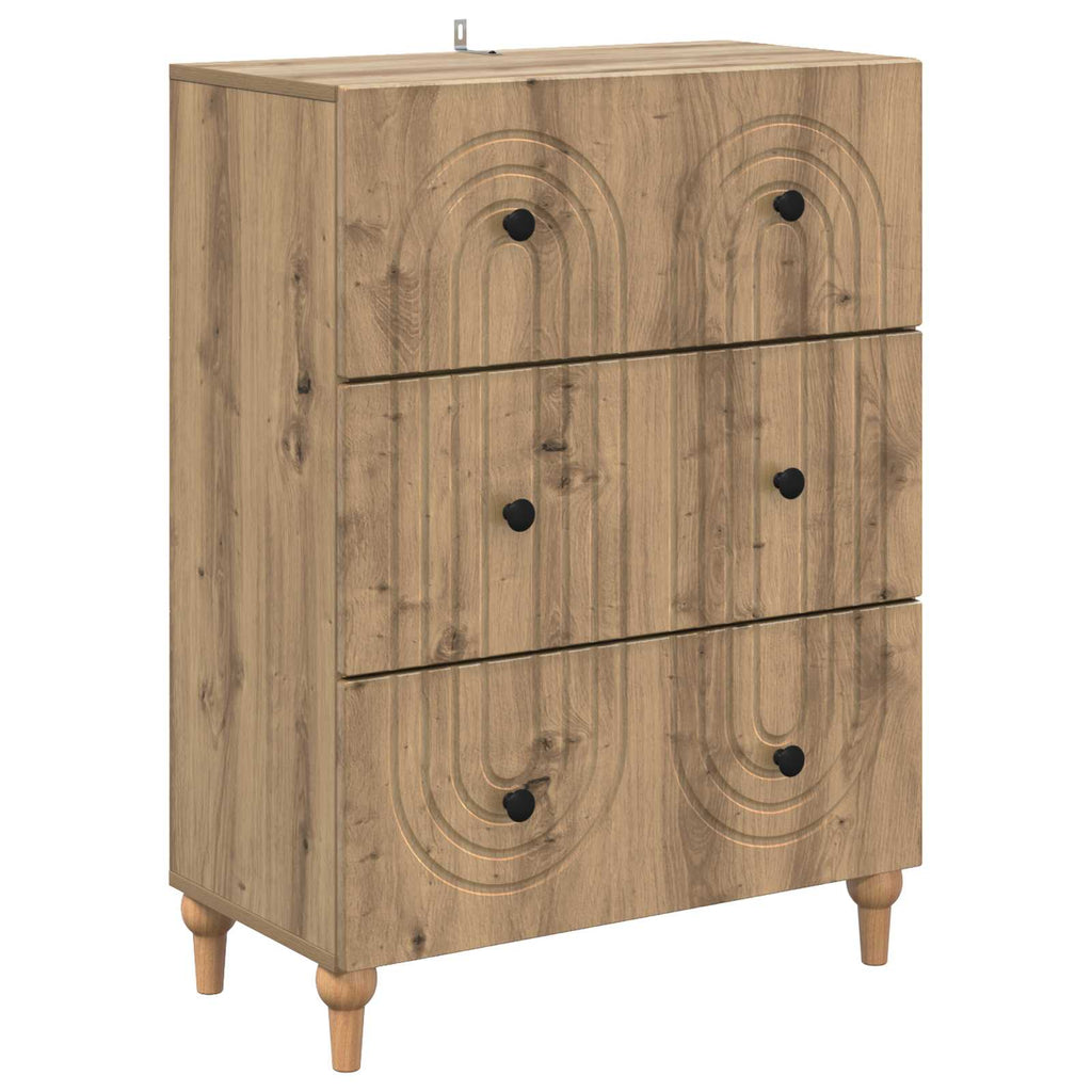 Schubladenschrank Artisan-Eiche 66 x 34,5 x 90 cm Holzwerkstoff