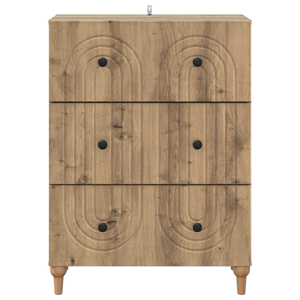 Schubladenschrank Artisan-Eiche 66 x 34,5 x 90 cm Holzwerkstoff