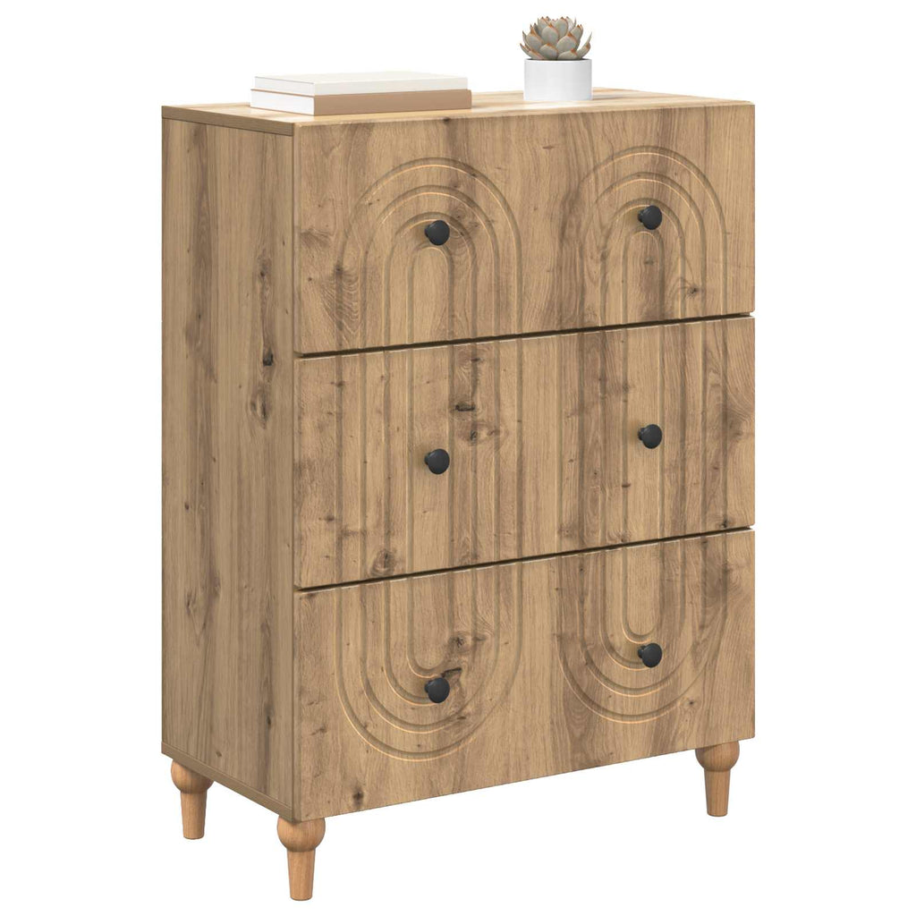 Schubladenschrank Artisan-Eiche 66 x 34,5 x 90 cm Holzwerkstoff