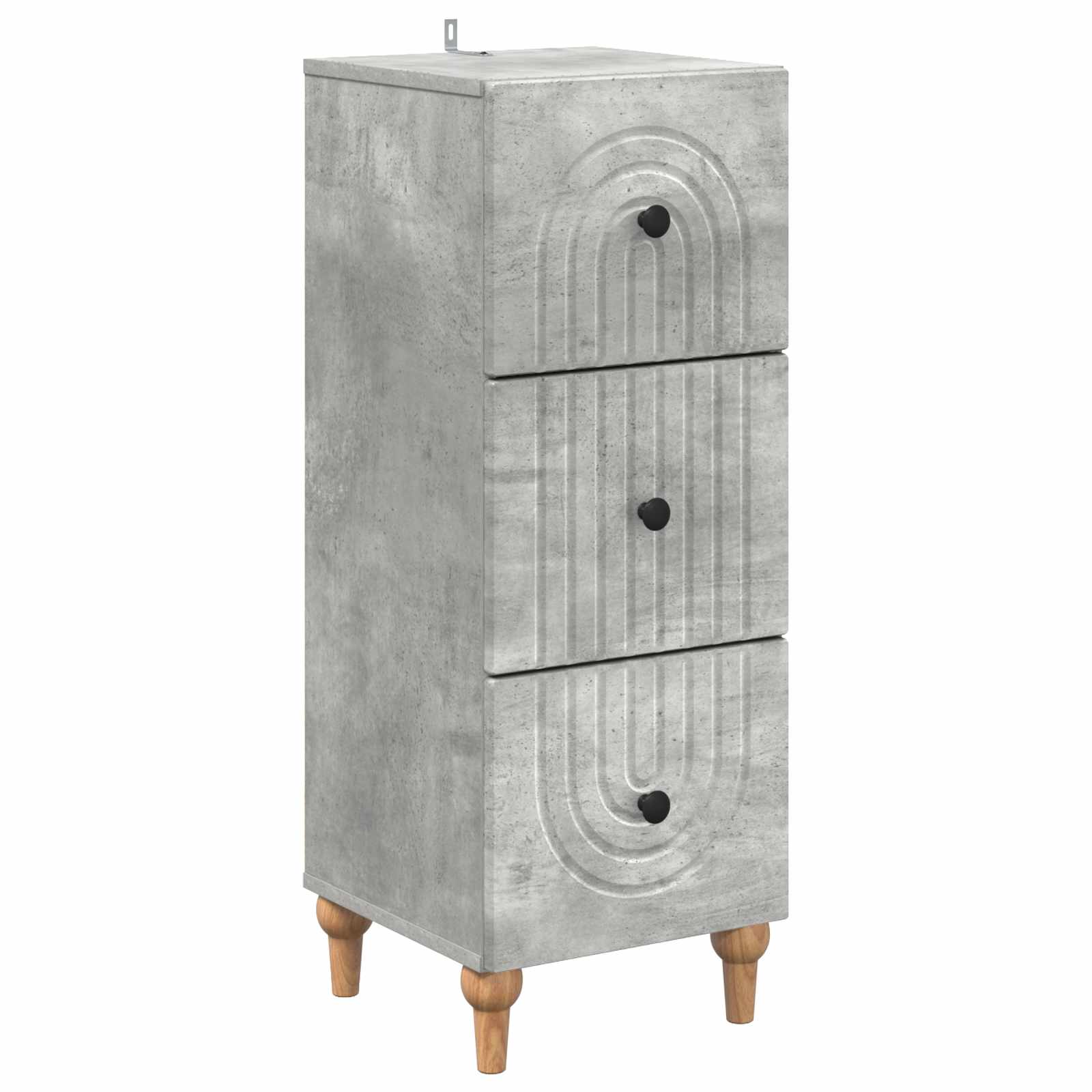 Schubladenschrank Betongrau 33 x 34,5 x 90 cm Holzwerkstoff