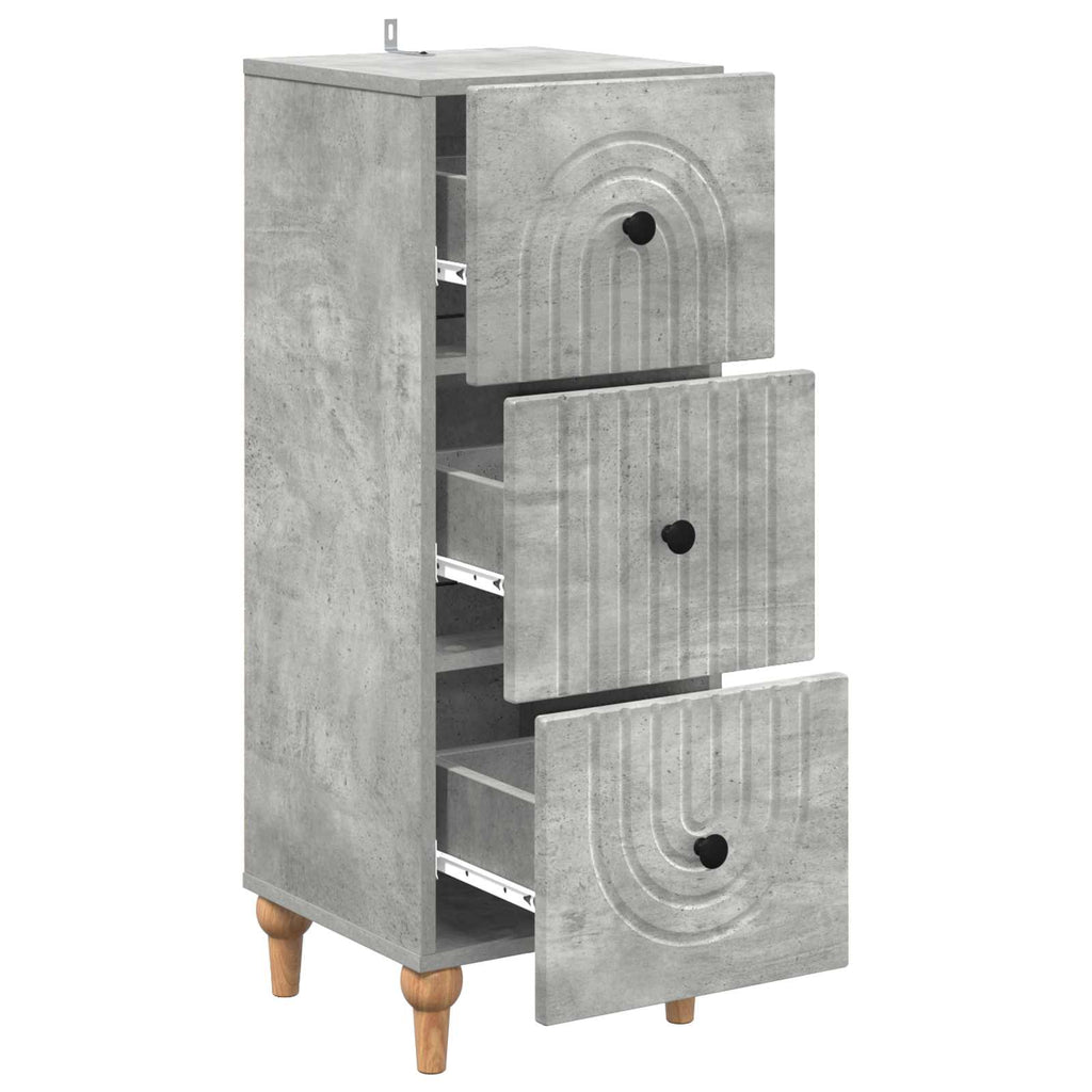 Schubladenschrank Betongrau 33 x 34,5 x 90 cm Holzwerkstoff