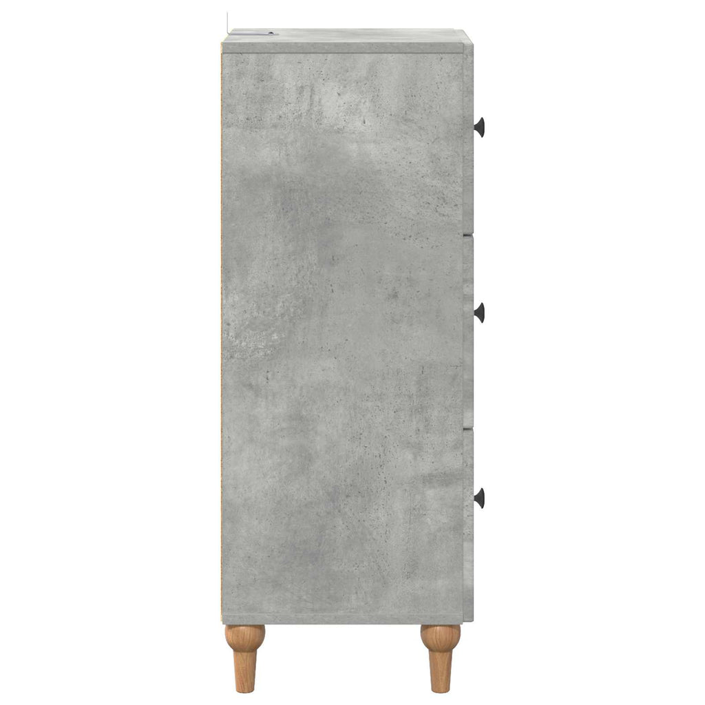 Schubladenschrank Betongrau 33 x 34,5 x 90 cm Holzwerkstoff