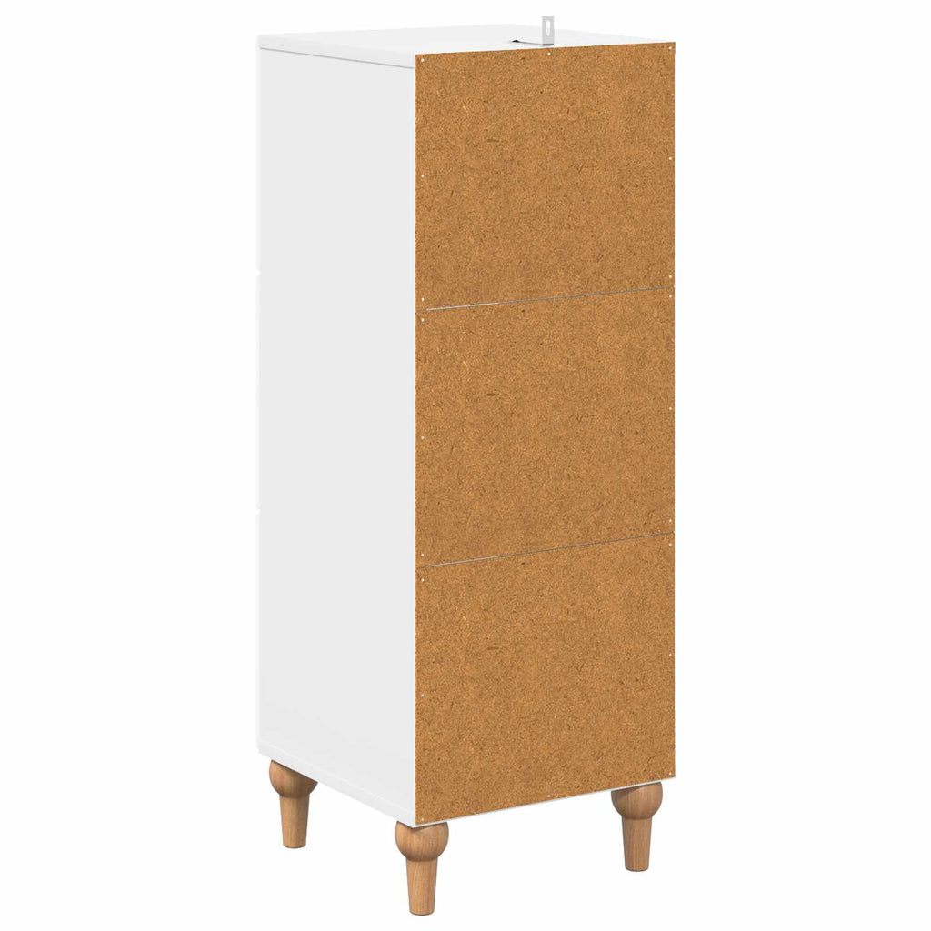 Schubladenschrank Hochglanz Weiß 33 x 34,5 x 90 cm