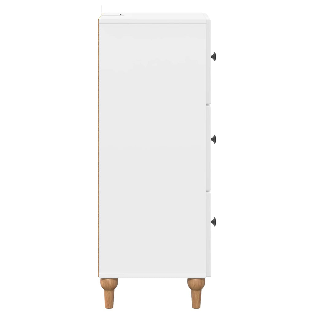 Schubladenschrank Hochglanz Weiß 33 x 34,5 x 90 cm