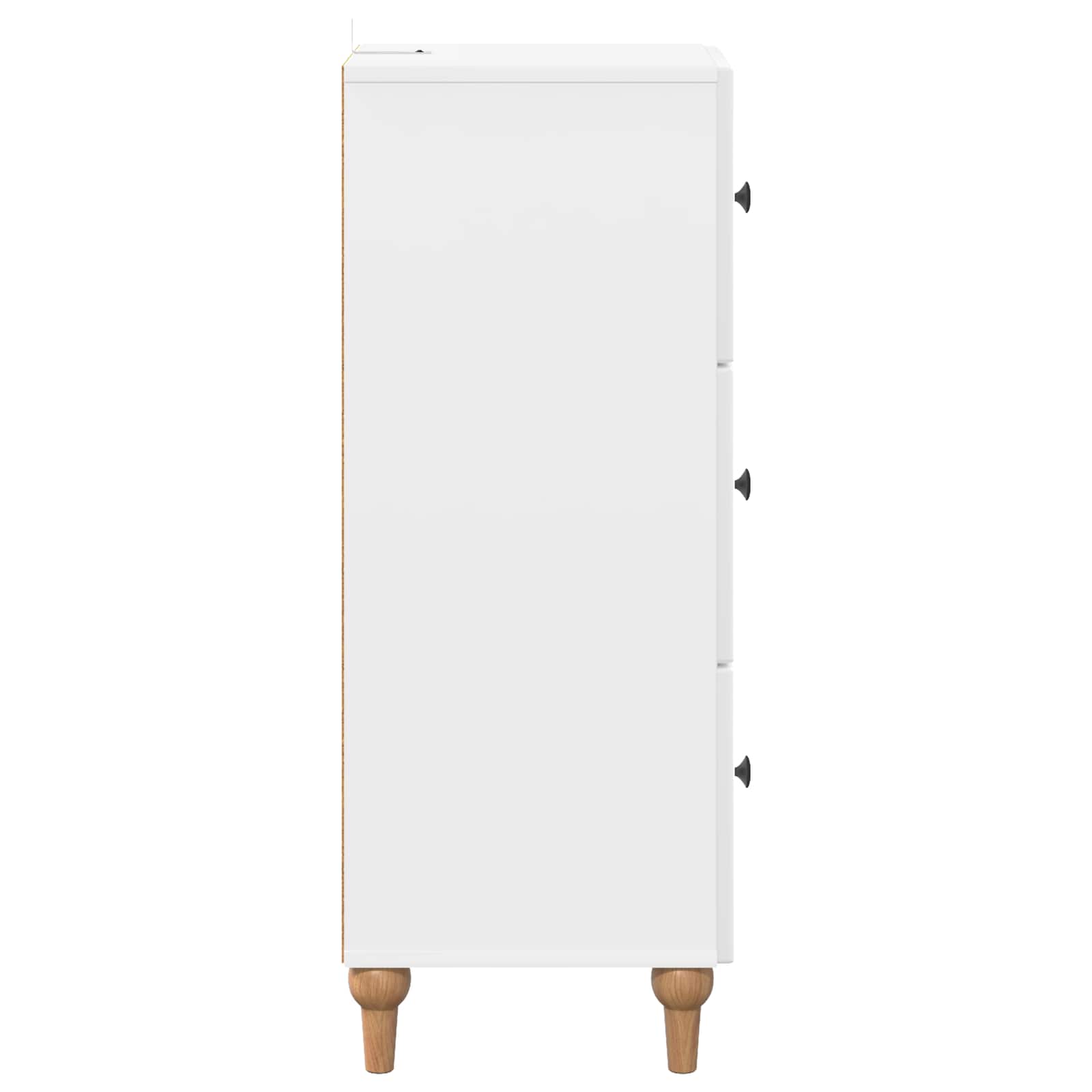 Schubladenschrank Hochglanz Weiß 33 x 34,5 x 90 cm