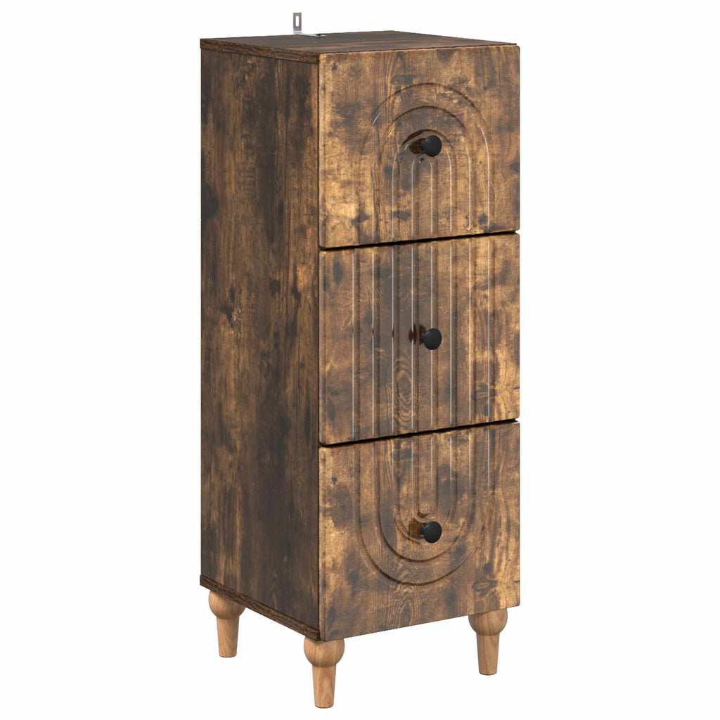 Schubladenschrank Geräucherte Eiche 33 x 34,5 x 90 cm