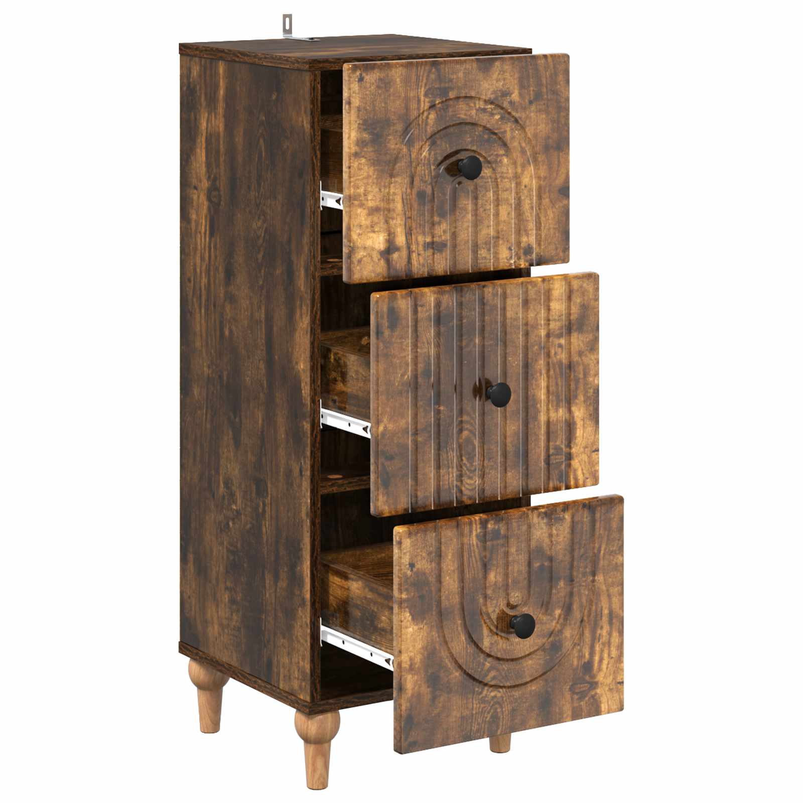 Schubladenschrank Geräucherte Eiche 33 x 34,5 x 90 cm