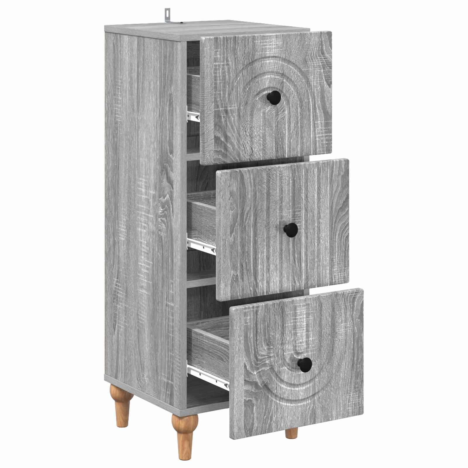 Schubladenschrank Graues Sonoma 33 x 34,5 x 90 cm Holzwerkstoff