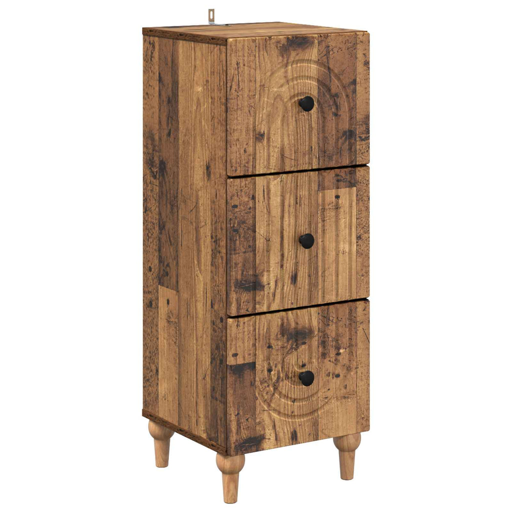 Schubladenschrank Altholz 33 x 34,5 x 90 cm Holzwerkstoff