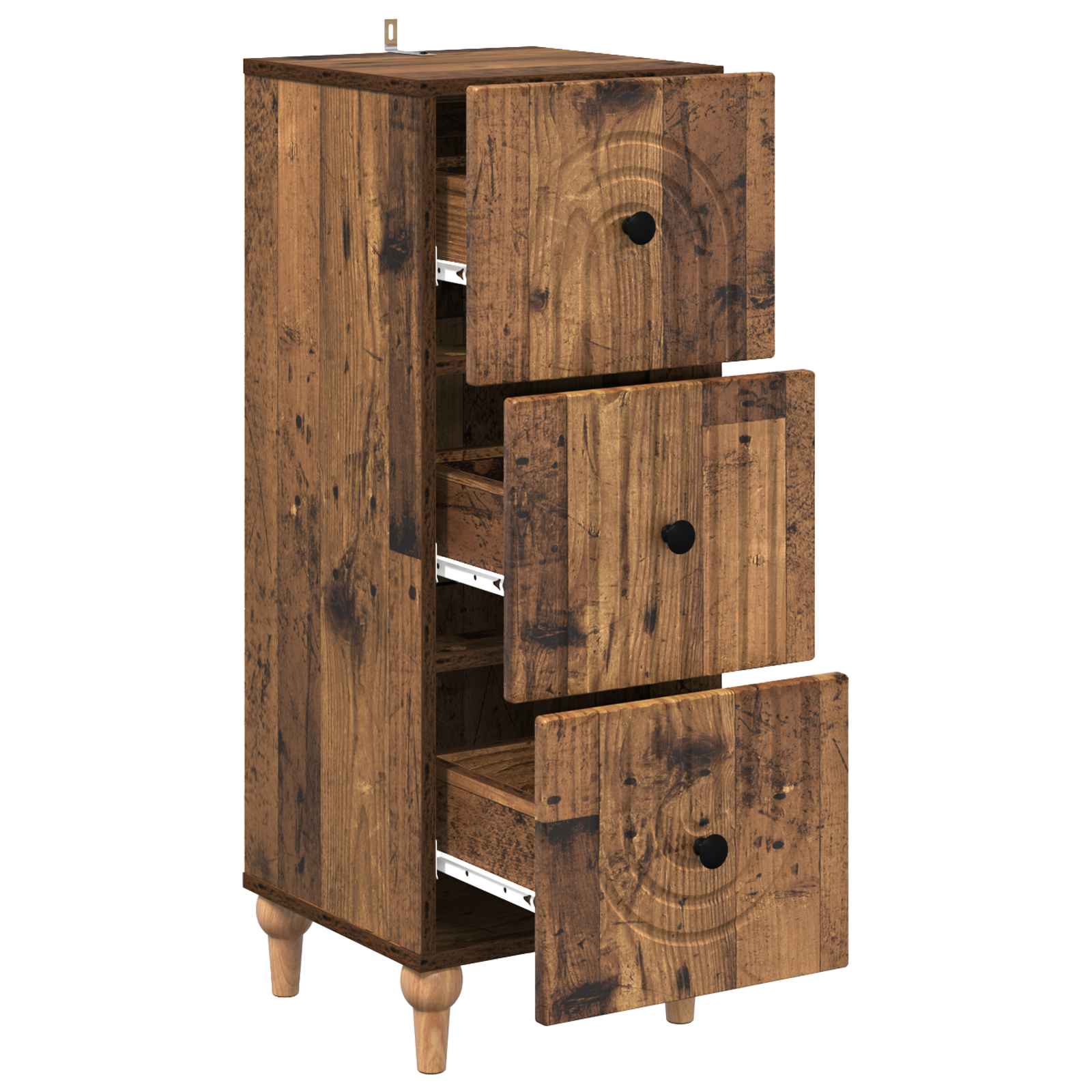 Schubladenschrank Altholz 33 x 34,5 x 90 cm Holzwerkstoff
