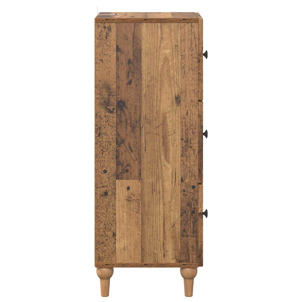 Schubladenschrank Altholz 33 x 34,5 x 90 cm Holzwerkstoff