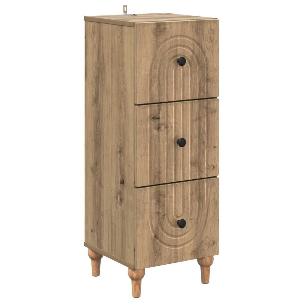 Schubladenschrank Artisan-Eiche 33 x 34,5 x 90 cm Holzwerkstoff
