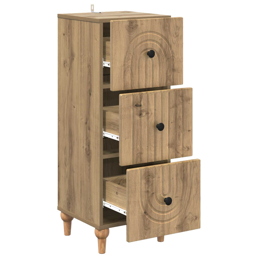 Schubladenschrank Artisan-Eiche 33 x 34,5 x 90 cm Holzwerkstoff