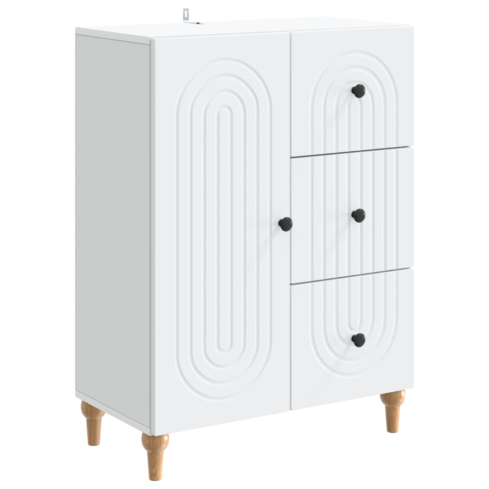 Sideboard mit Schubladen Weiß 66 x 34,5 x 90 cm Holzwerkstoff