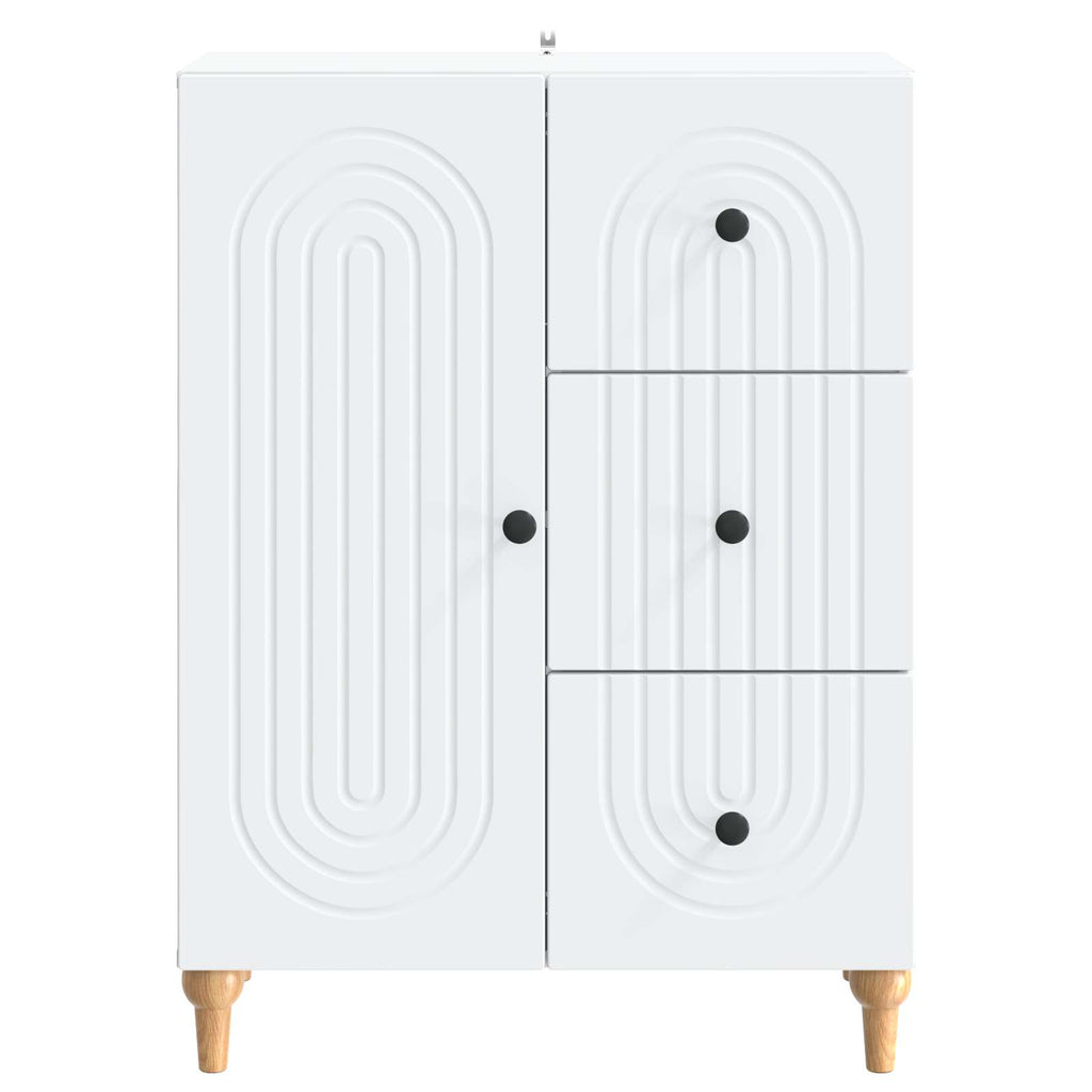 Sideboard mit Schubladen Weiß 66 x 34,5 x 90 cm Holzwerkstoff