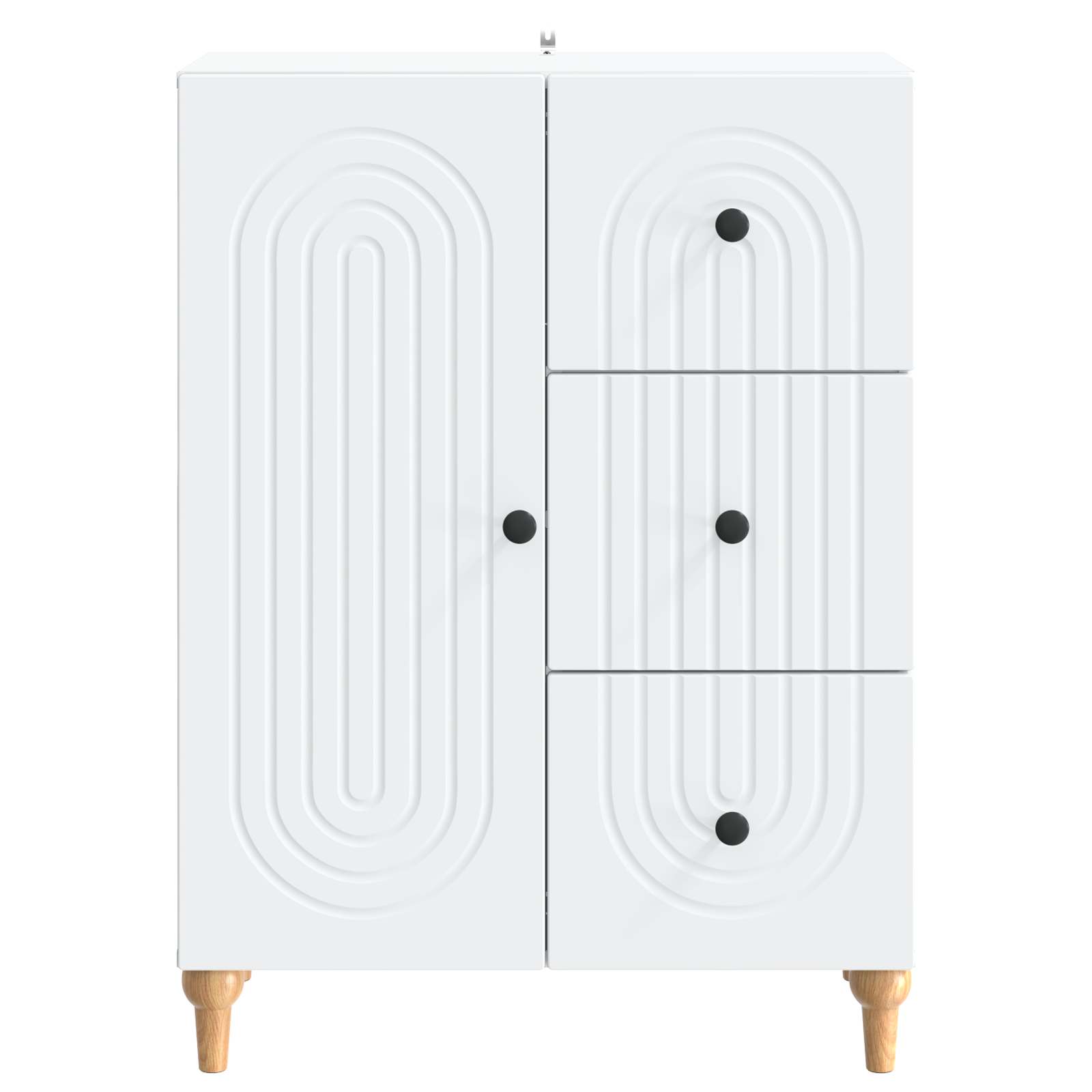 Sideboard mit Schubladen Weiß 66 x 34,5 x 90 cm Holzwerkstoff