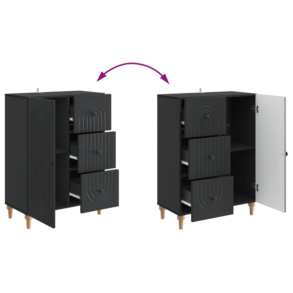 Sideboard Schwarz 66 x 34,5 x 90 cm Holzwerkstoff