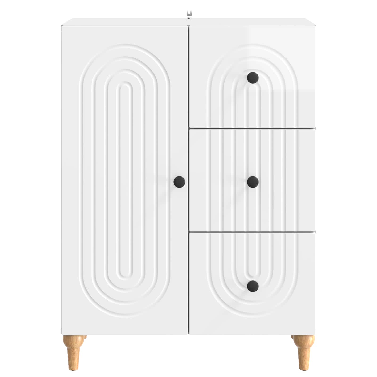Sideboard Hochglanz Weiß 66 x 34,5 x 90 cm Holzwerkstoff