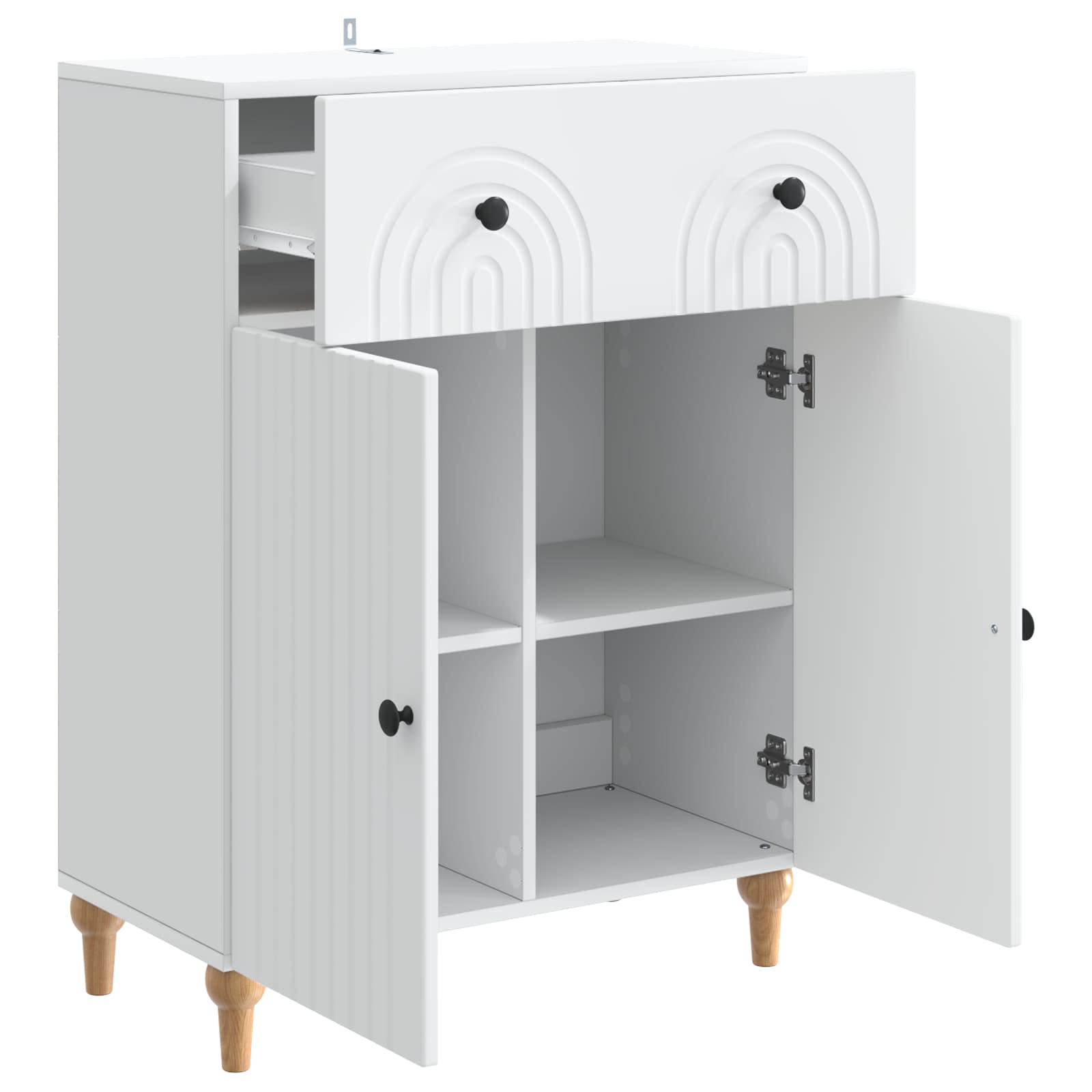 Sideboard mit Schubladen Weiß 66 x 34,5 x 90 cm Holzwerkstoff