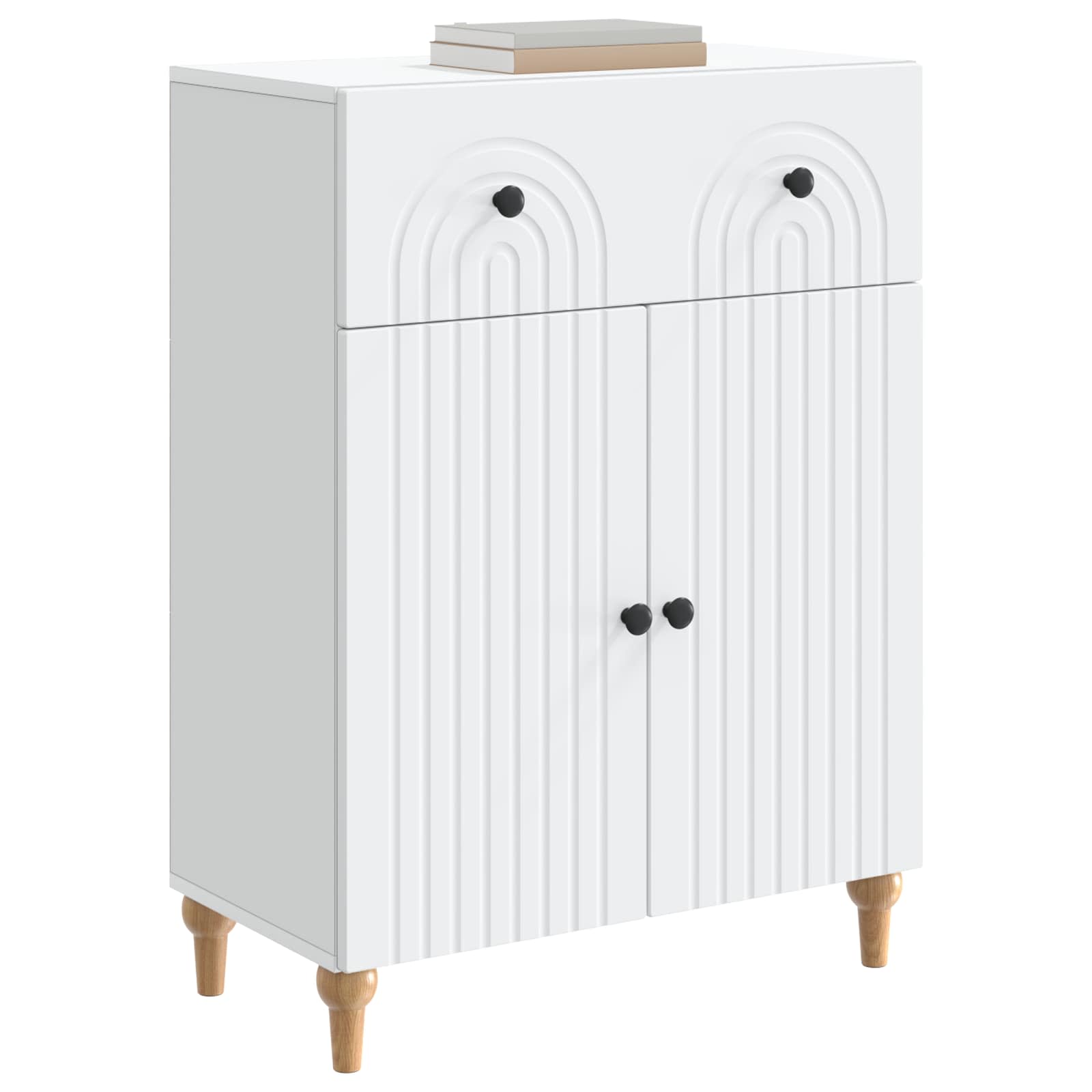 Sideboard mit Schubladen Weiß 66 x 34,5 x 90 cm Holzwerkstoff