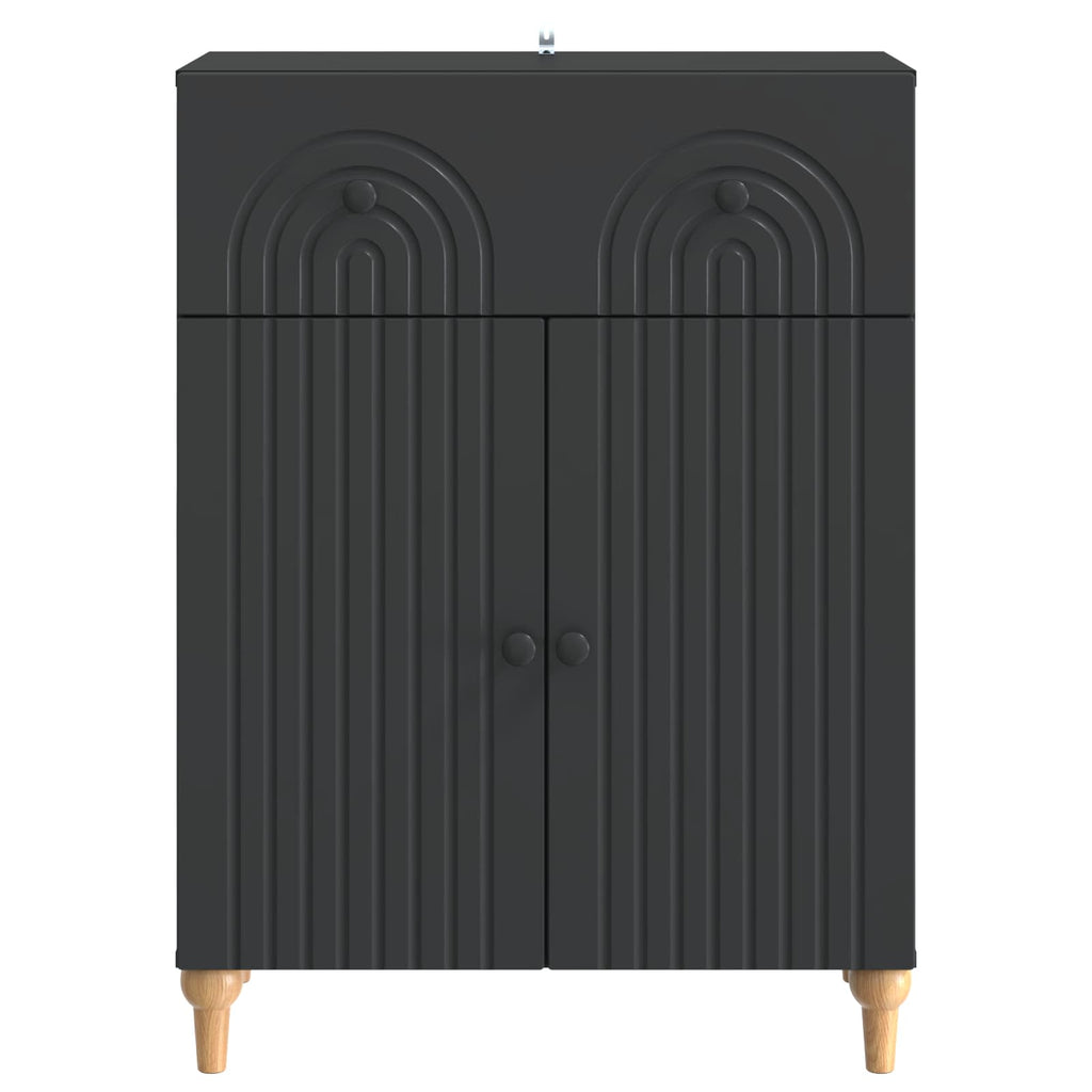 Sideboard Schwarz 66 x 34,5 x 90 cm Holzwerkstoff
