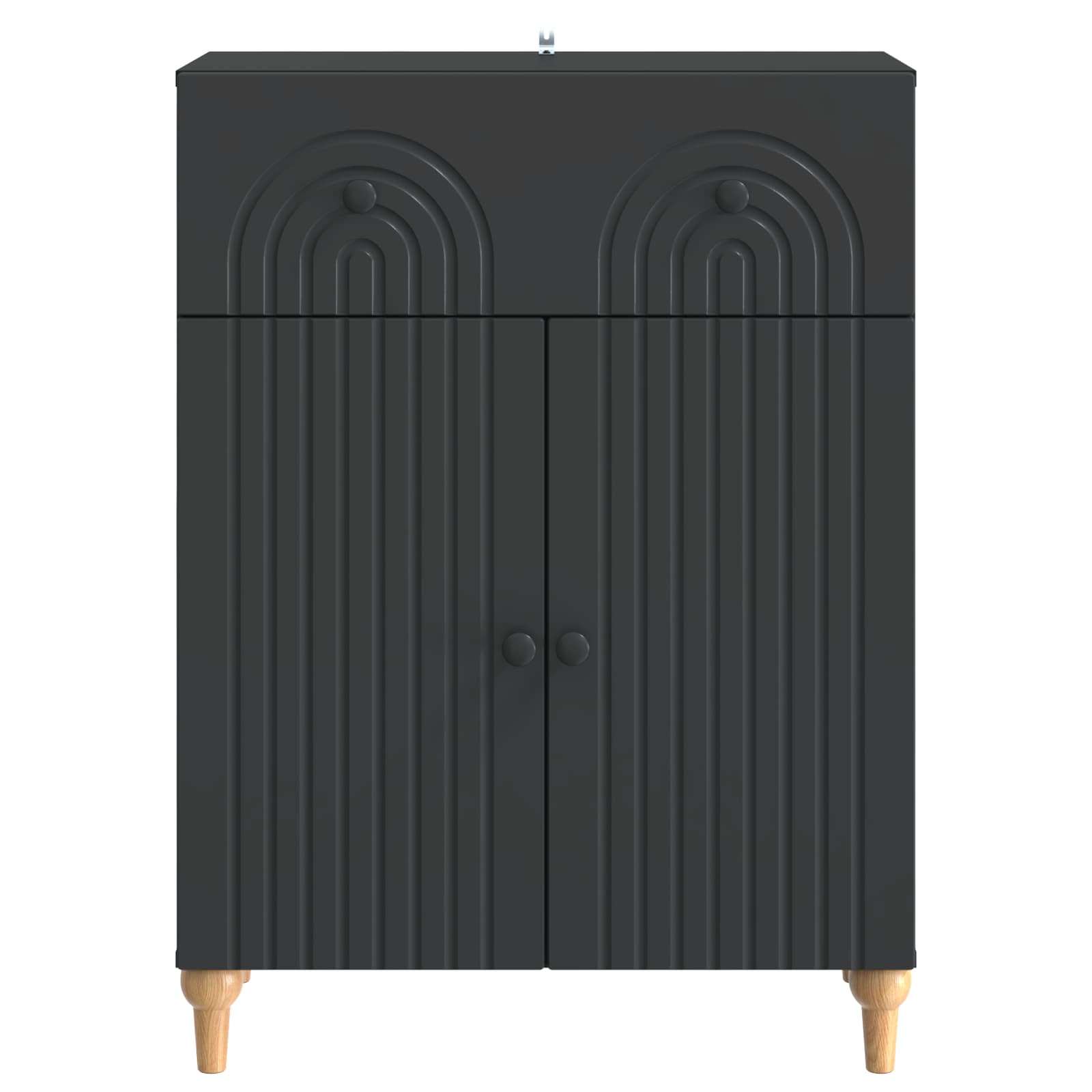 Sideboard Schwarz 66 x 34,5 x 90 cm Holzwerkstoff