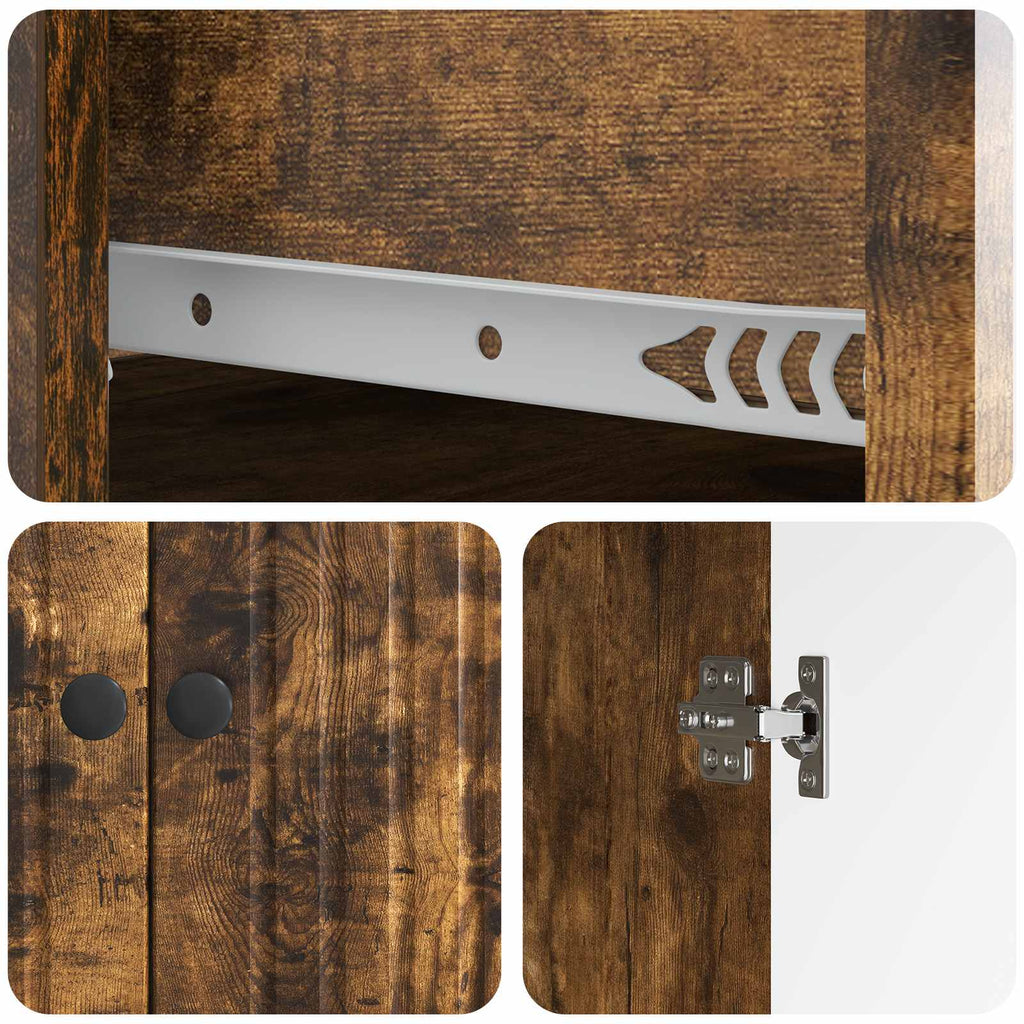 Sideboard Geräucherte Eiche 66 x 34,5 x 90 cm Holzwerkstoff