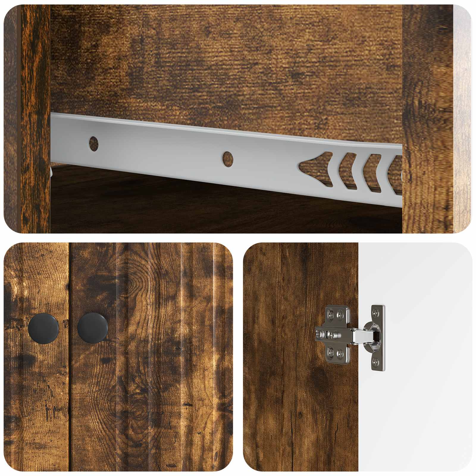 Sideboard Geräucherte Eiche 66 x 34,5 x 90 cm Holzwerkstoff