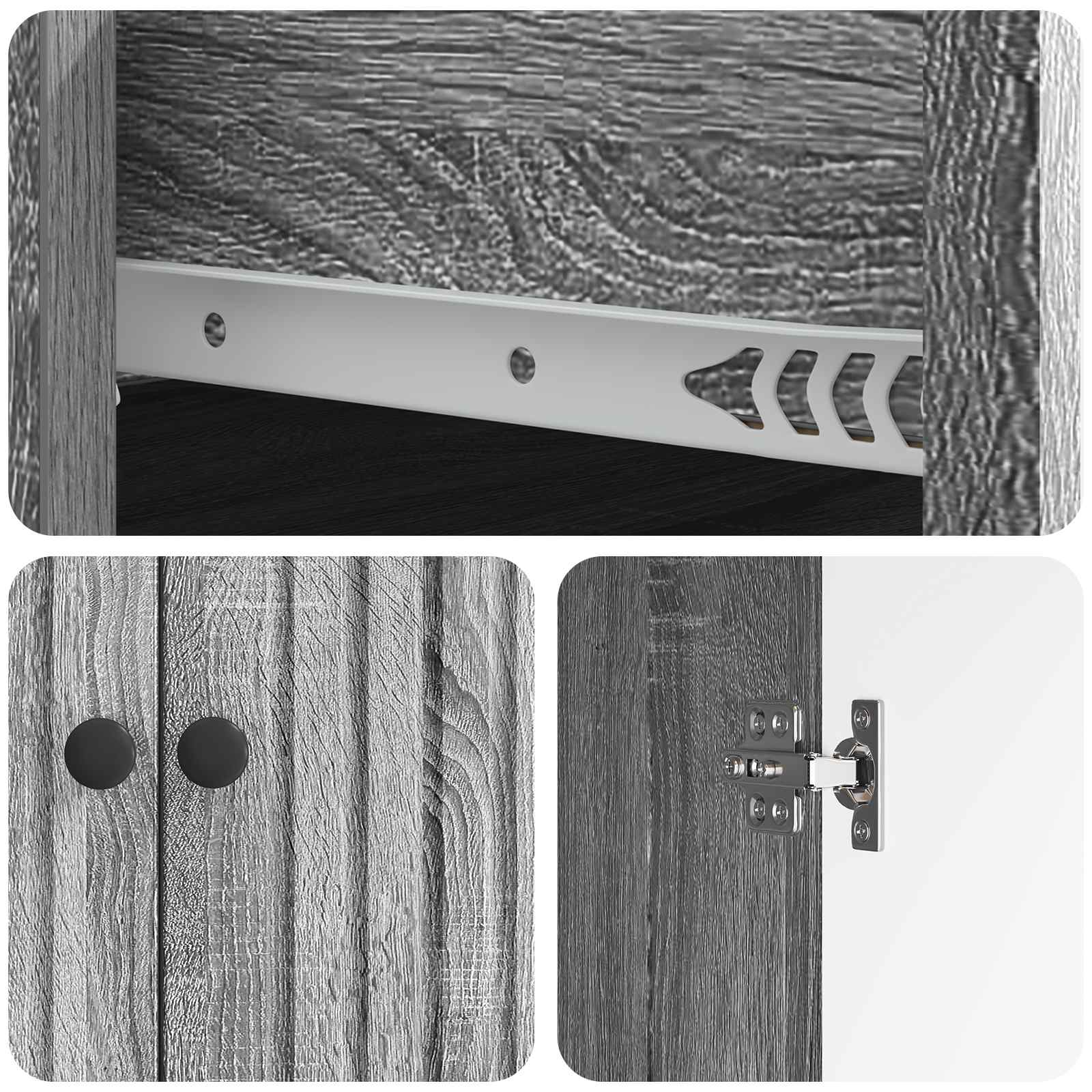 Sideboard Graues Sonoma 66 x 34,5 x 90 cm Holzwerkstoff