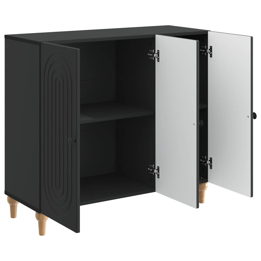 Sideboard Schwarz 89 x 34,5 x 80 cm Holzwerkstoff
