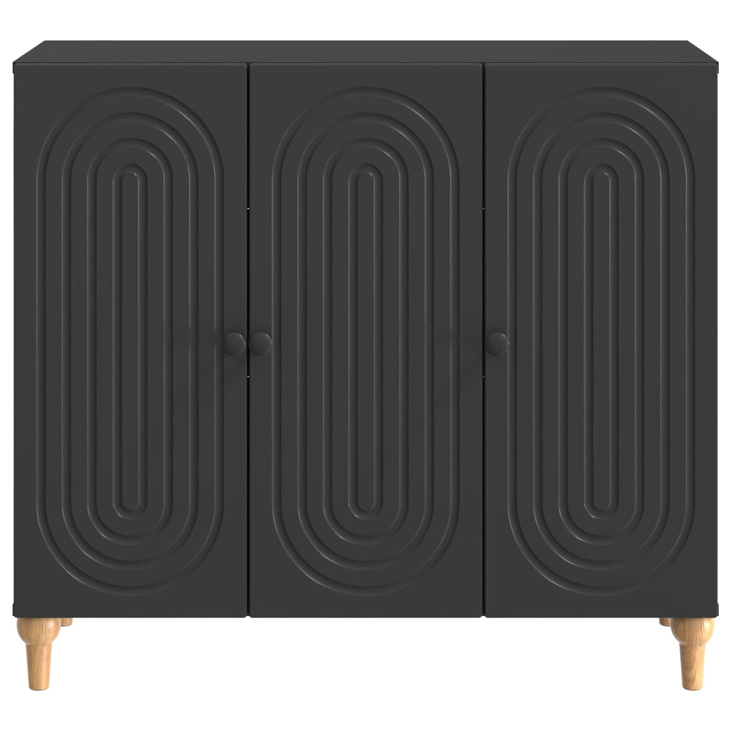 Sideboard Schwarz 89 x 34,5 x 80 cm Holzwerkstoff