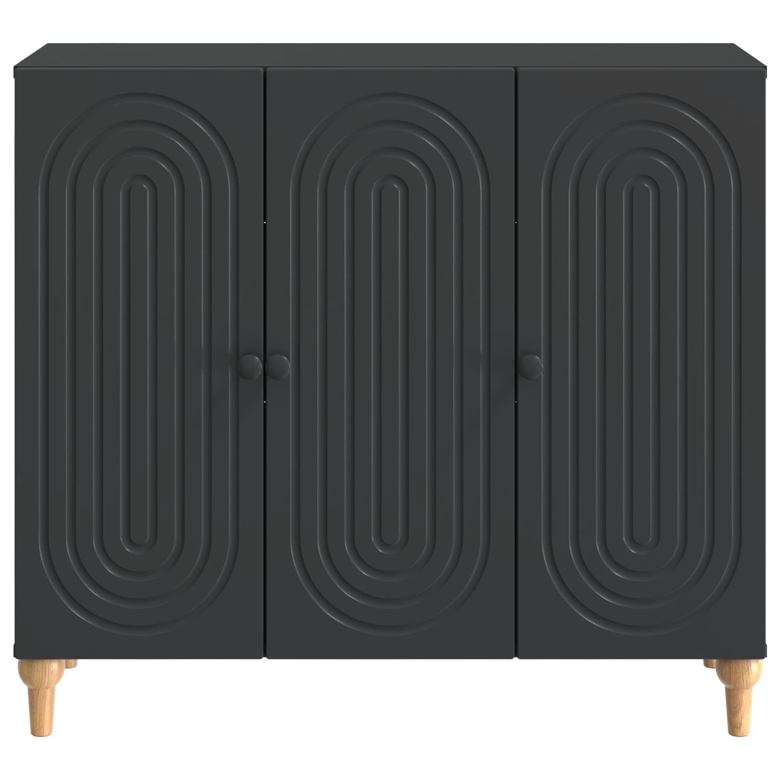 Sideboard Schwarz 89 x 34,5 x 80 cm Holzwerkstoff